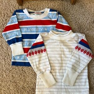 Healthtex Long Sleeve Tees - Blue, Red, and White Stripes